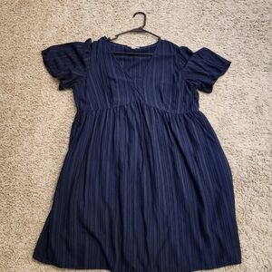 Knox Rose Navy Blue Striped Mini Dress